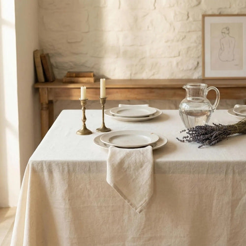 Cotton Linen Tablecloth Rectangle, Custom Tablecloth Stonewashed, Extra Long Tablecloth Vintage, Housewarming Gift For Her