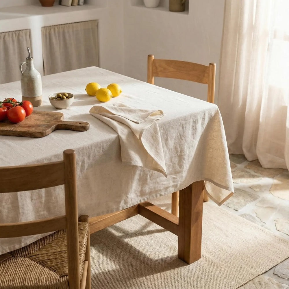Cotton Linen Tablecloth Rectangle, Custom Tablecloth Stonewashed, Extra Long Tablecloth Vintage, Housewarming Gift For Her